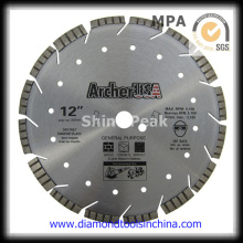 Disco de corte de diamante 400mm Laser para corte de asfalto